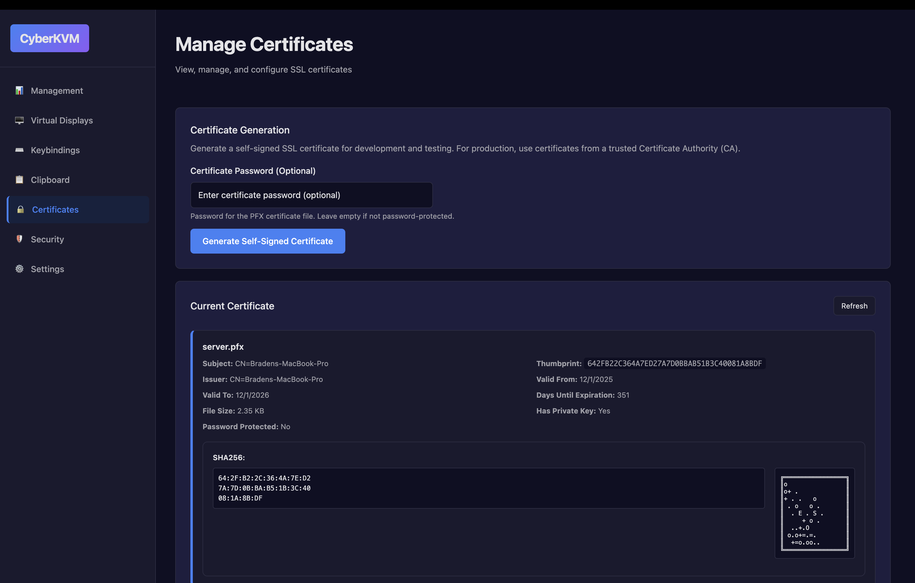Certificates